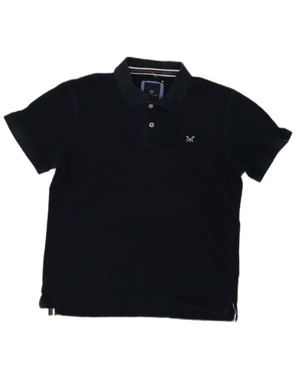 CREW CLOTHING Mens Polo Shirt Medium Navy Blue Cotton