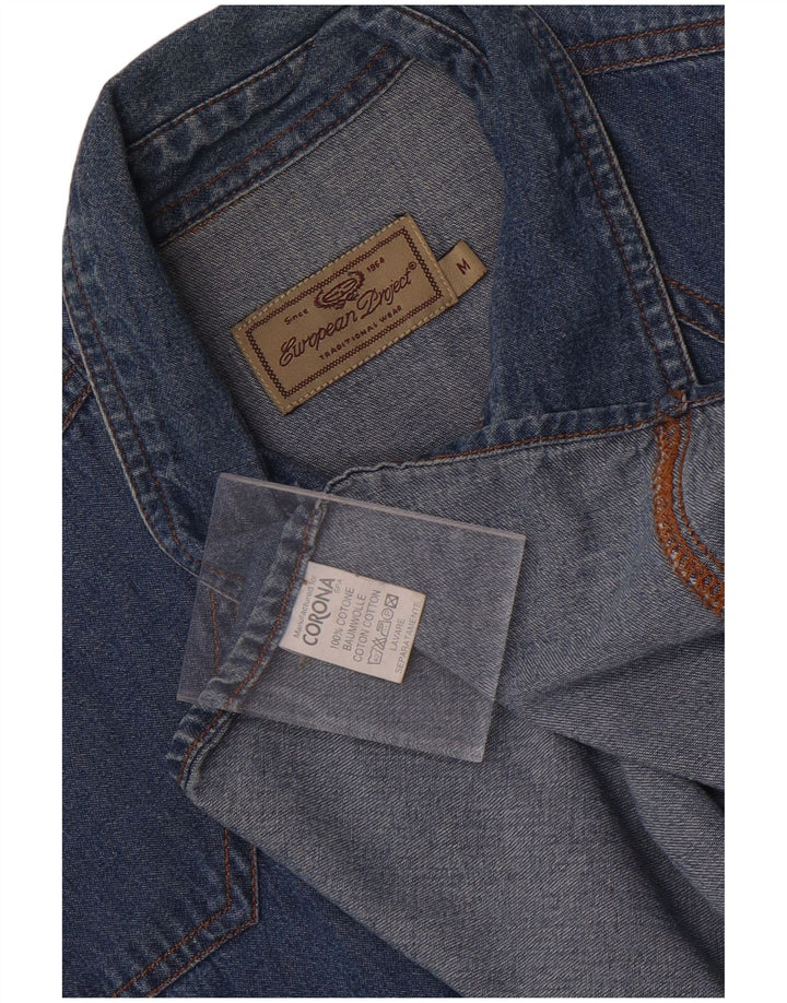 European Project Mens Denim Shirt Medium Blue Cotton