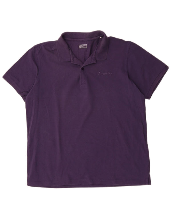 Lotto Mens Polo Shirt 2XL Purple Cotton