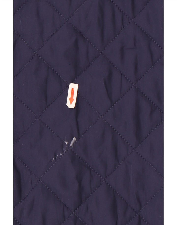 Monsoon Womens Quilted Overcoat UK 10 Small Blue Polyester