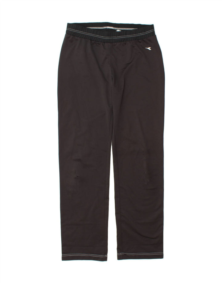 DIADORA Womens Tracksuit Trousers UK 14 Medium Black Polyester Vintage Diadora and Second-Hand Diadora from Messina Hembry 
