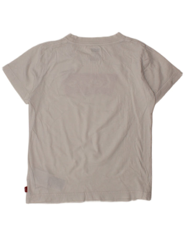 LEVI'S Boys Graphic T-Shirt Top 7-8 Years White Cotton