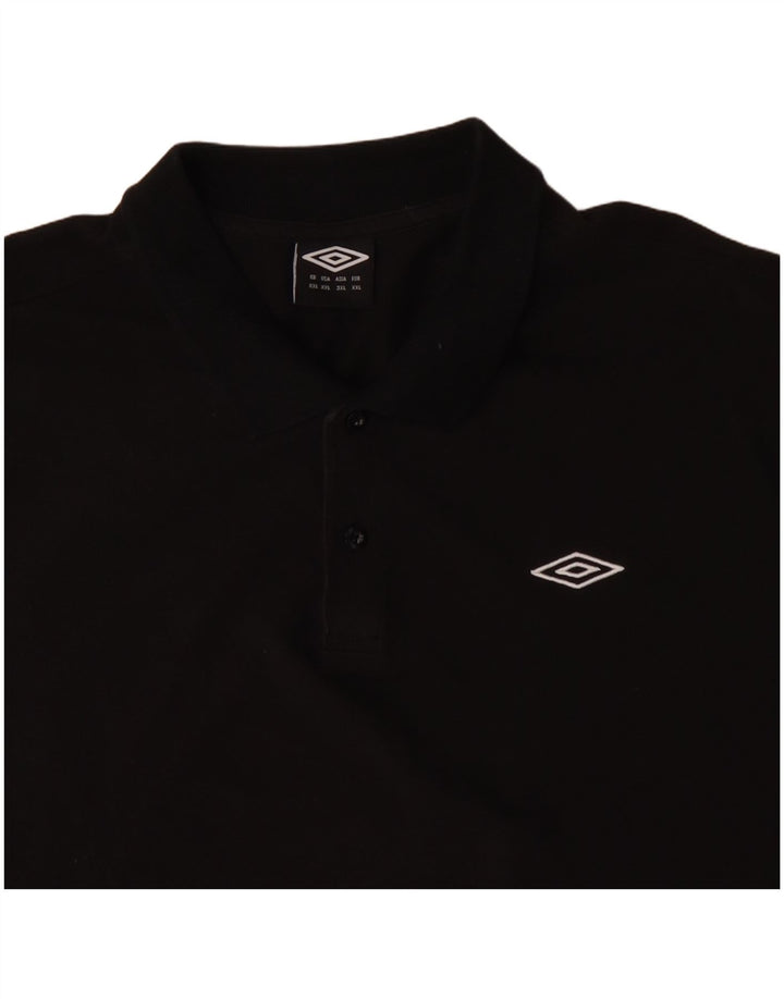 UMBRO Mens Polo Shirt 2XL Black Cotton
