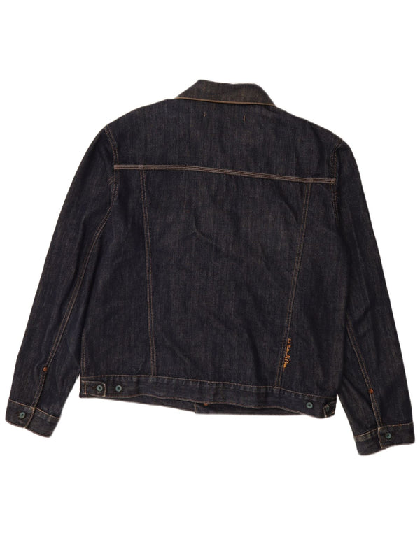 Rifle Mens Denim Jacket UK 44 2XL Navy Blue Cotton