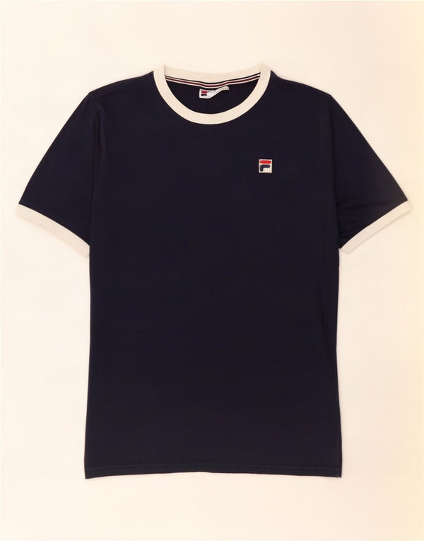 Fila Mens T-Shirt Top Small Navy Blue Cotton