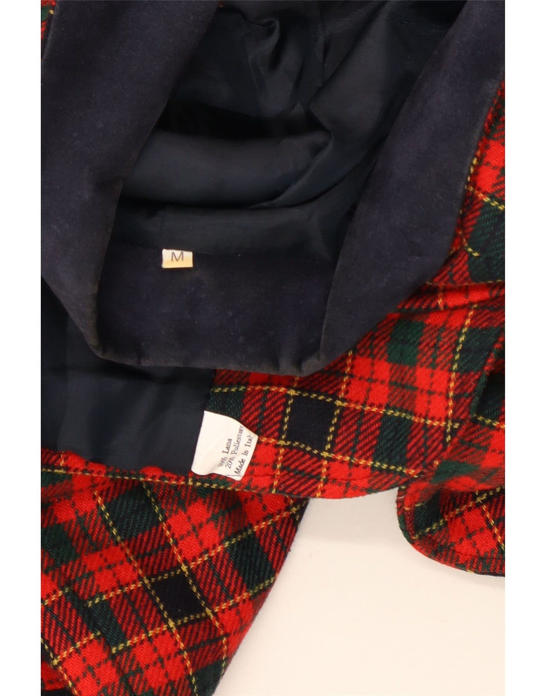 VINTAGE Womens 2 Button 3/4 Sleeve Blazer Jacket UK 14 Medium Red Plaid