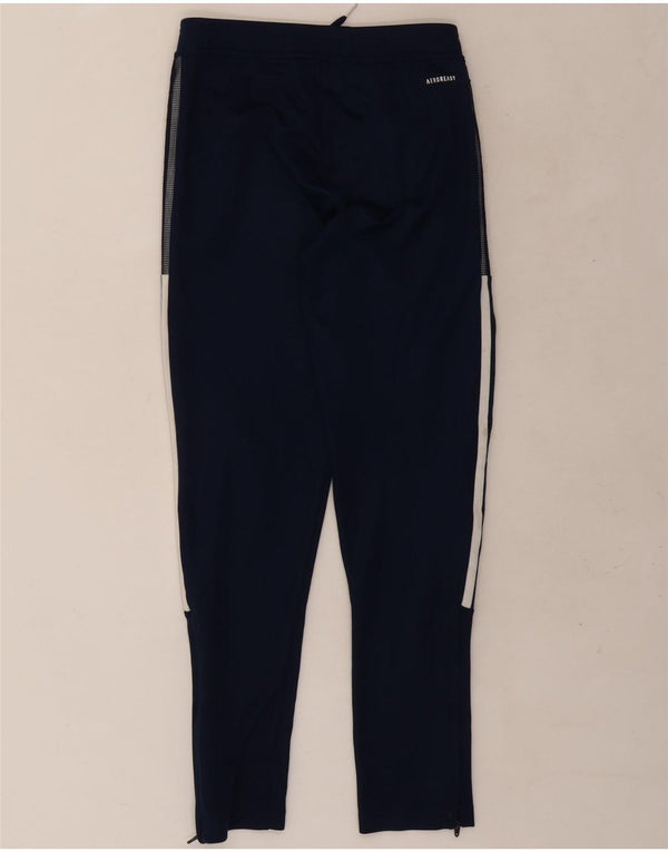 Adidas Boys Aeroready Tracksuit Trousers 11-12 Years Navy Blue Polyester