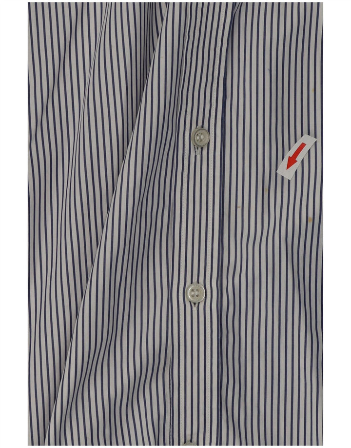 HARMONT & BLAINE Mens Regular Fit Shirt XL Blue Pinstripe Cotton