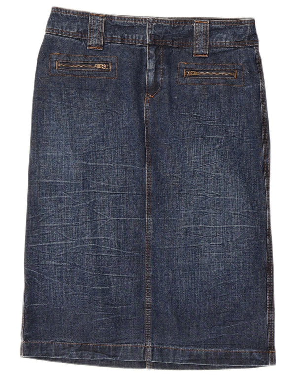 Dkny Womens Denim Skirt W28 Medium Blue Cotton