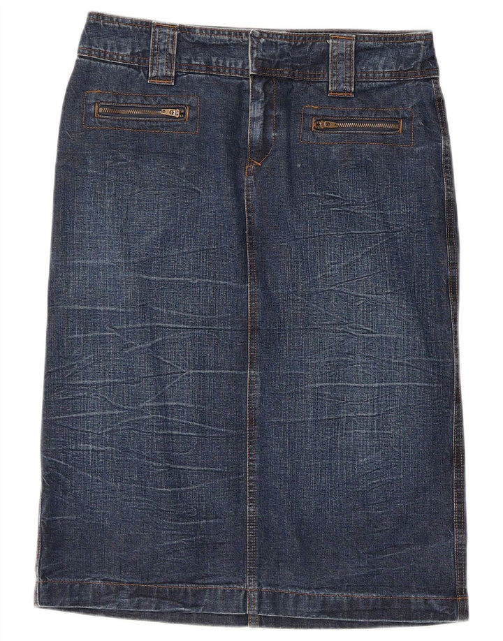 Dkny Womens Denim Skirt W28 Medium Blue Cotton