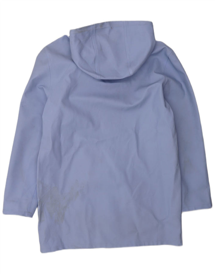 Stutterheim Mens Hooded Raincoat UK 40 Large Blue Cotton