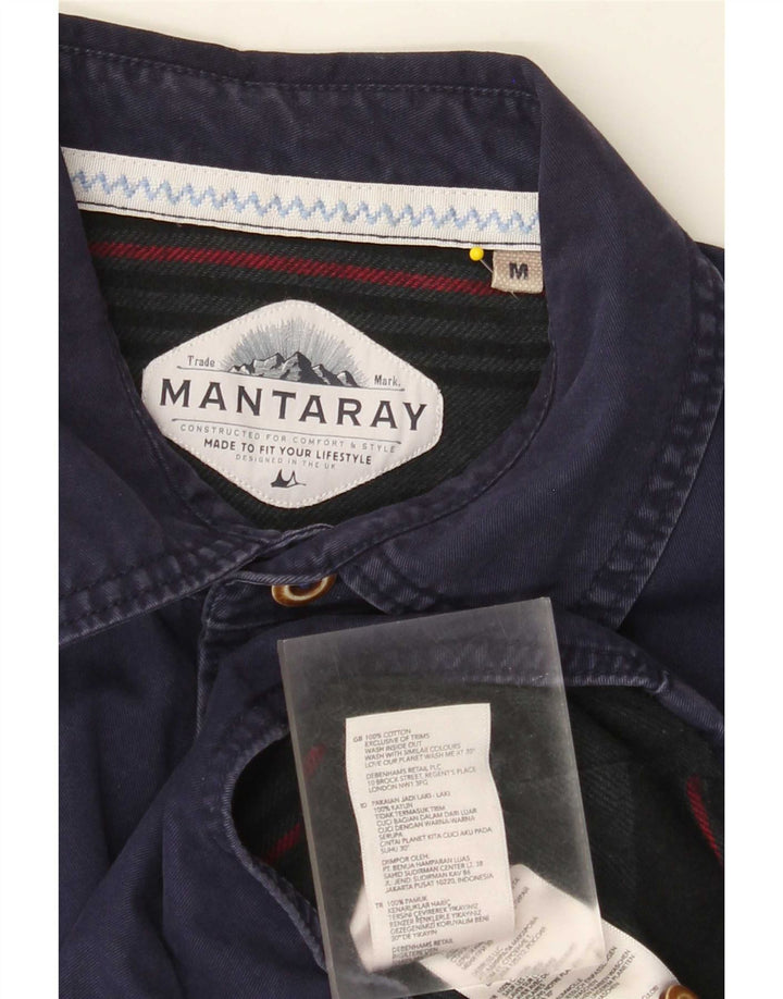 Mantaray Mens Shirt Medium Navy Blue Cotton