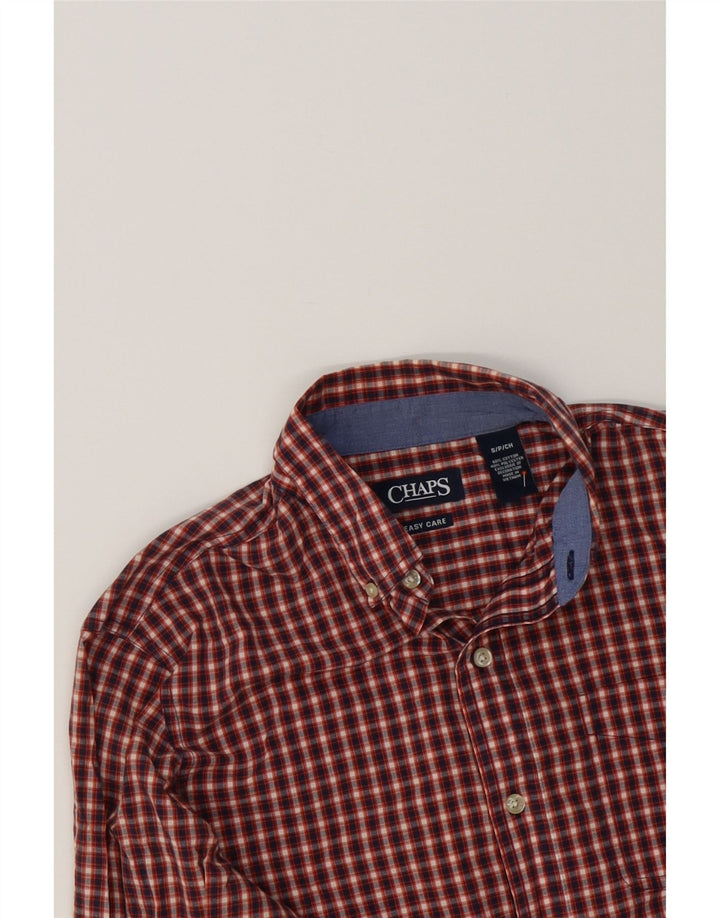 CHAPS Mens Shirt Small Red Check Cotton Vintage Chaps and Second-Hand Chaps from Messina Hembry 