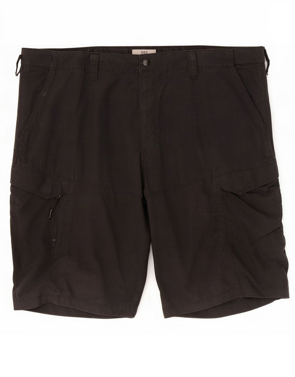 Marks & Spencer Mens Cargo Shorts W42 2XL Black Cotton