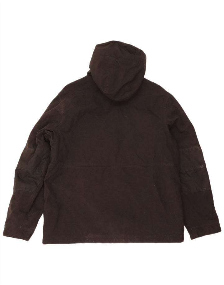 Timberland Mens Hooded Windbreaker Jacket UK 40 Large Black Polyamide