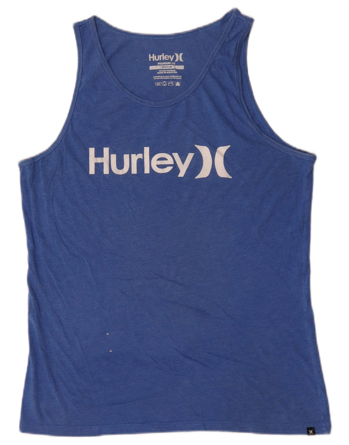 Hurley Mens Premium Fit Graphic Vest Top Medium Blue Cotton