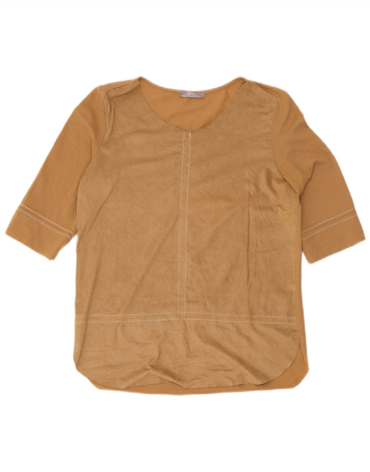 Zara Womens Blouse Top UK 10 Small Brown