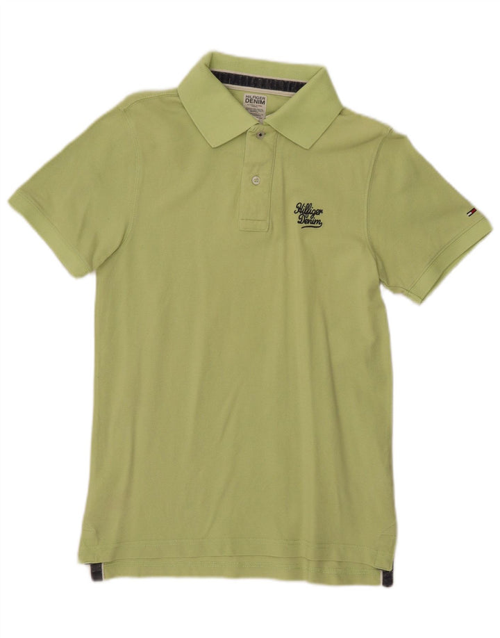 TOMMY HILFIGER Mens Polo Shirt Small Green Cotton