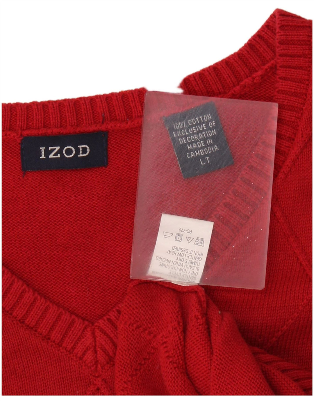 IZOD Mens Vest Tank Top Large Red Cotton