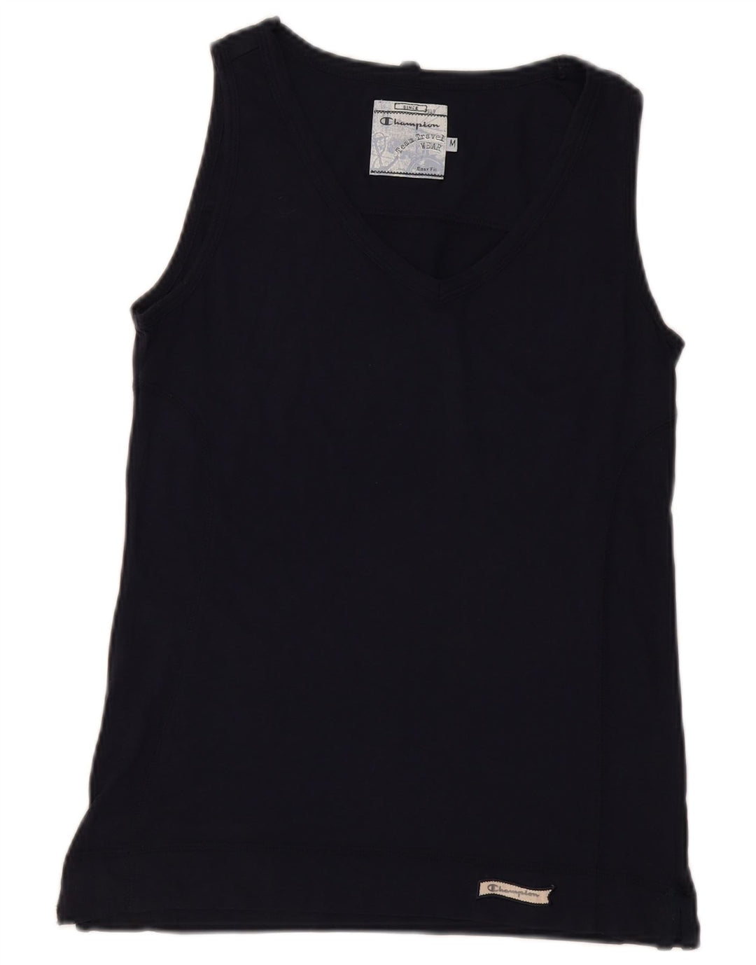 Champion Womens Easy Fit Vest Top UK 12 Medium Navy Blue Cotton