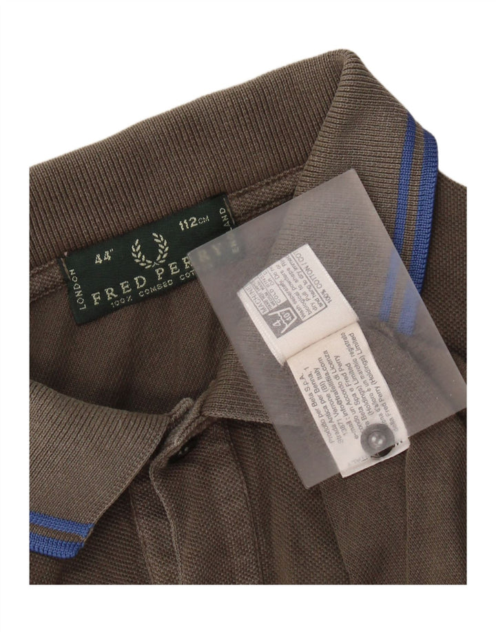 FRED PERRY Mens Polo Shirt Medium Grey Cotton