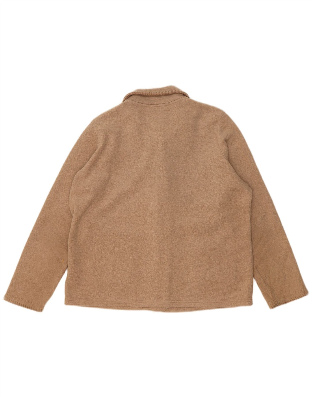 Marks & Spencer Womens Fleece Jacket UK 16 Large Beige Polyester