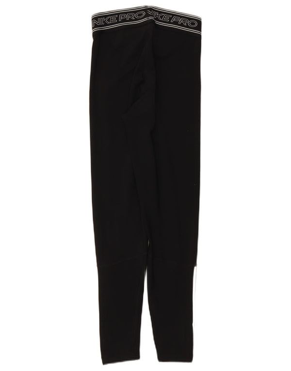NIKE Womens Dri Fit Graphic Leggings UK 4 XS  Black Polyester