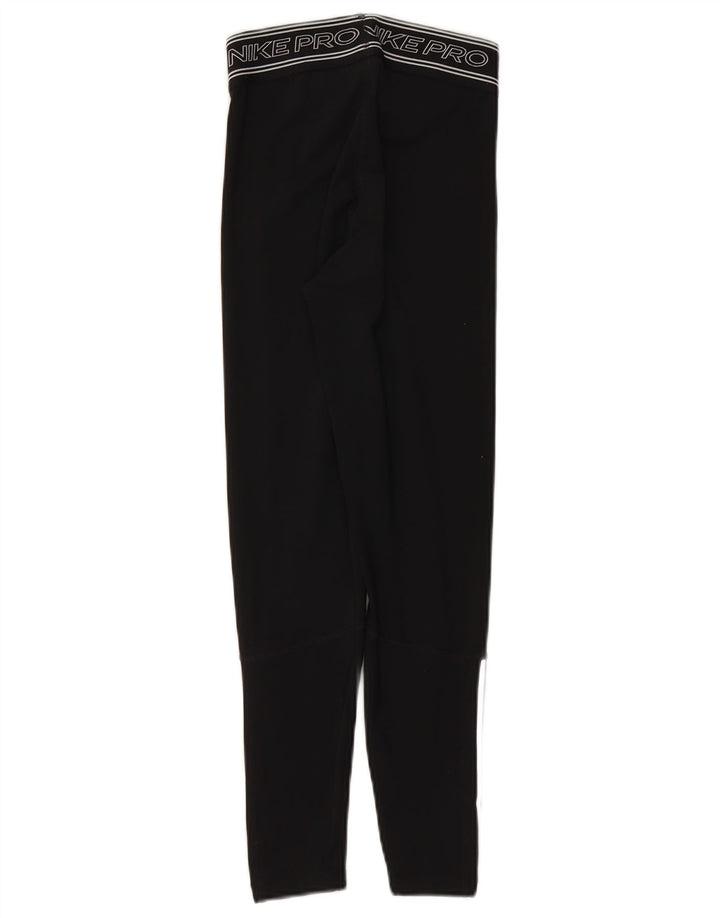 NIKE Womens Dri Fit Graphic Leggings UK 4 XS  Black Polyester