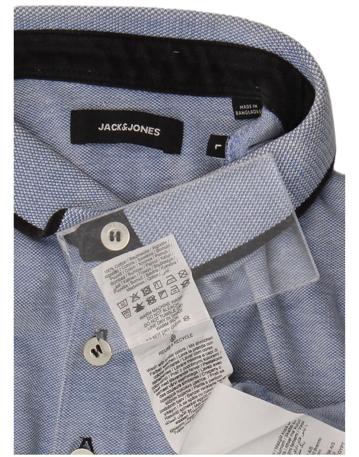 Jack & Jones Mens Polo Shirt Large Blue Cotton