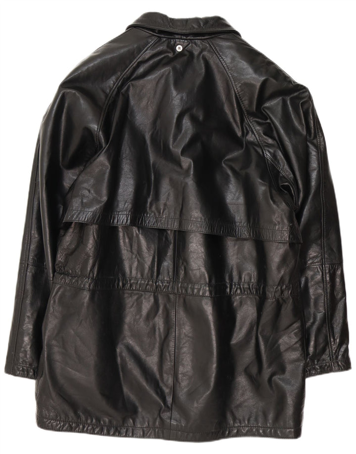 MORE & MORE  Mens Leather Coat UK 40 Large Black Leather