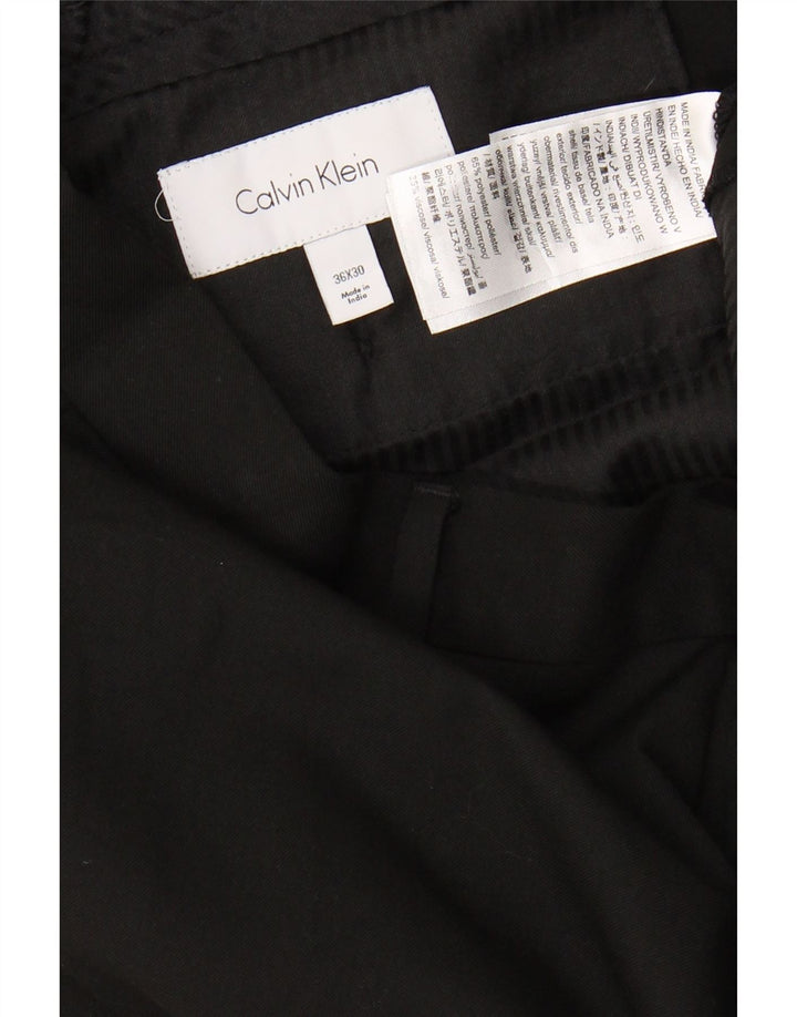 CALVIN KLEIN Mens Slim Chino Trousers W36 L30 Black Polyester