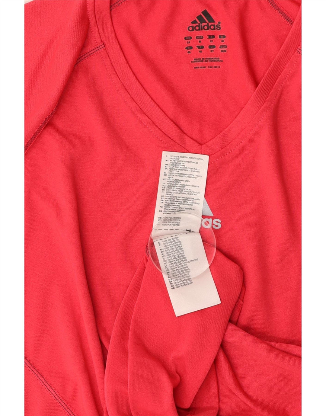 ADIDAS Womens Climalite T-Shirt Top UK 14 Medium  Red Polyester