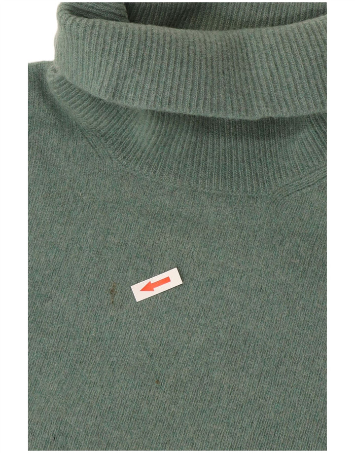 Trussardi Mens Roll Neck Jumper Sweater Medium Green Wool