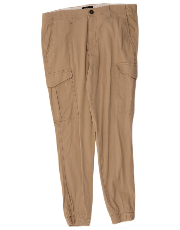 Jack & Jones Mens Joggers Cargo Trousers W34 L29 Beige Cotton