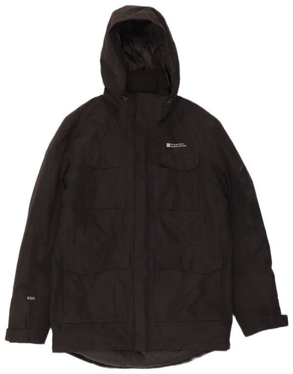 Mountain Warehouse Mens Hooded Padded Coat UK 38 Medium Black Polyester