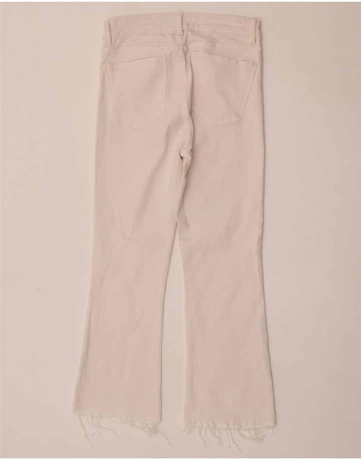 Zara Womens Crop Bootcut Jeans EU 40 Medium W30 L25 White