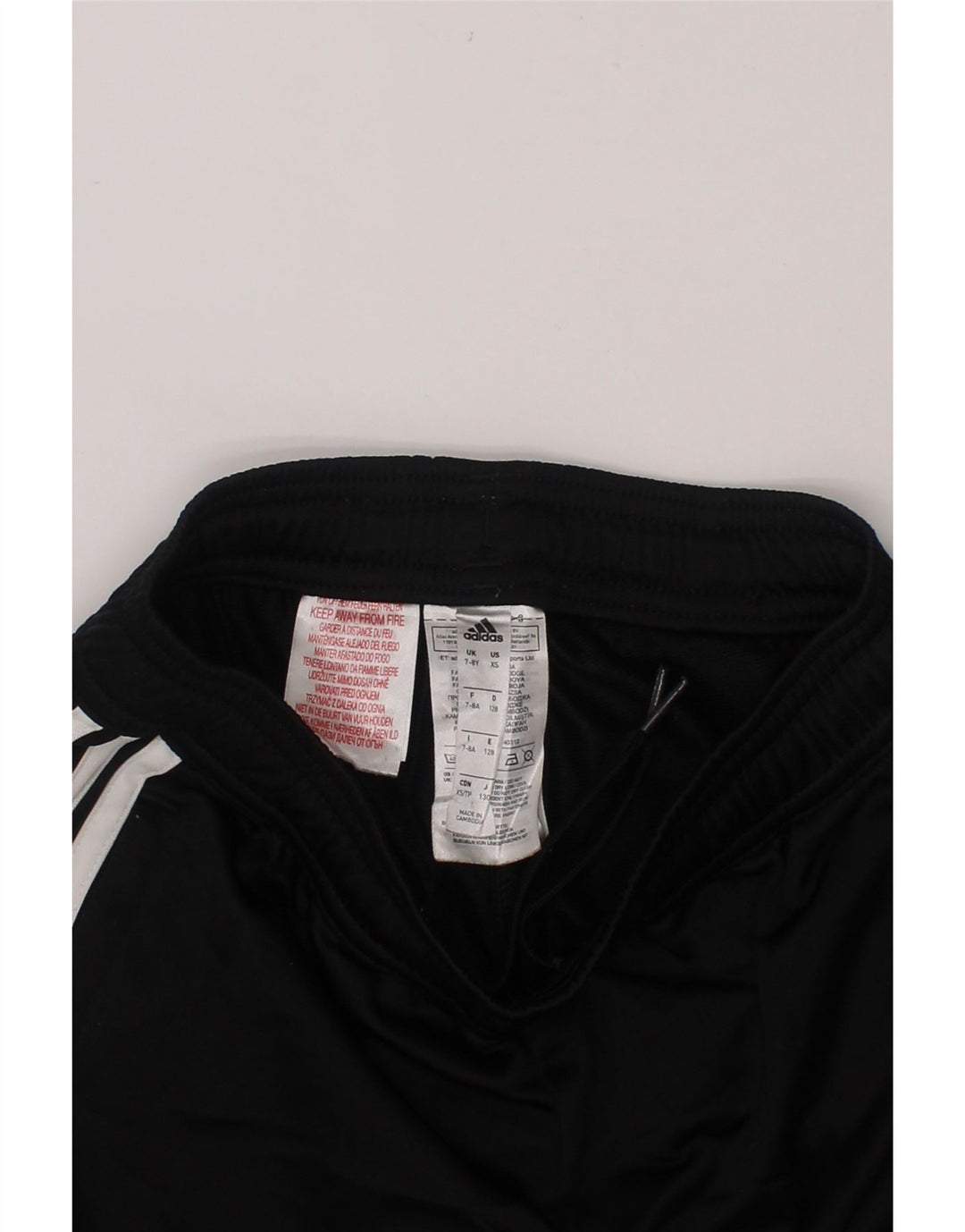 ADIDAS Boys Tracksuit Trousers 7-8 Years  Black Polyester Vintage Adidas and Second-Hand Adidas from Messina Hembry 
