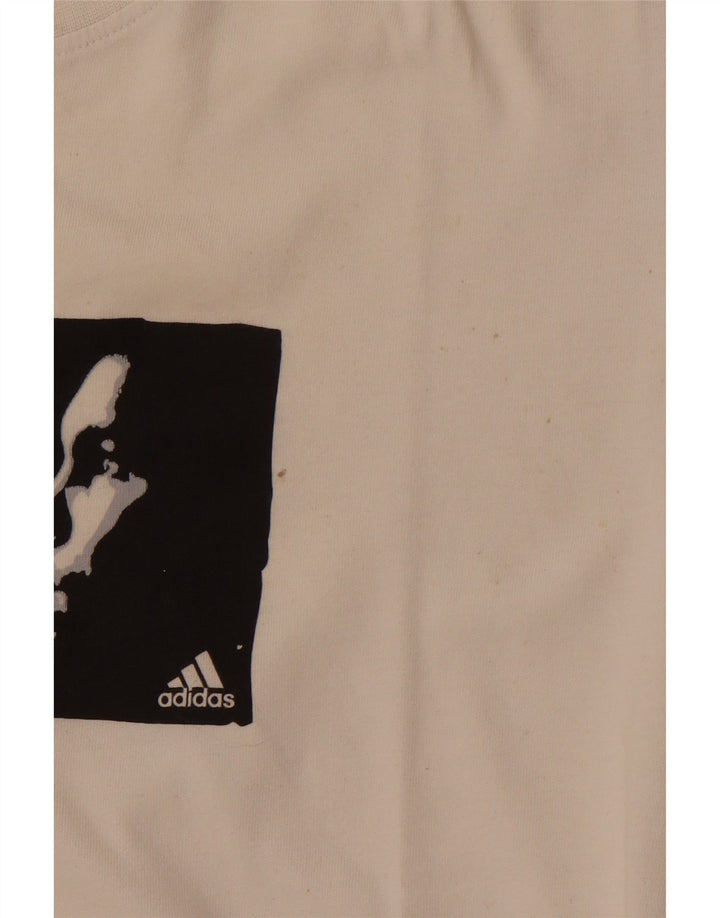 ADIDAS Mens Graphic T-Shirt Top Large White Cotton