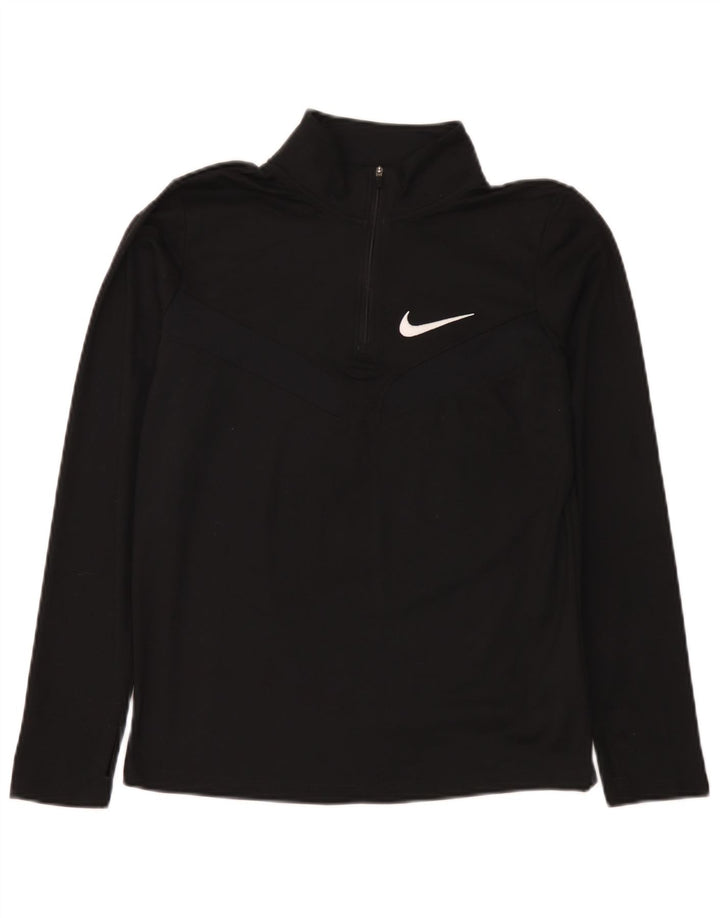 Nike Boys Dri Fit Zip Neck Pullover Tracksuit Top 13-14 Years XL Black