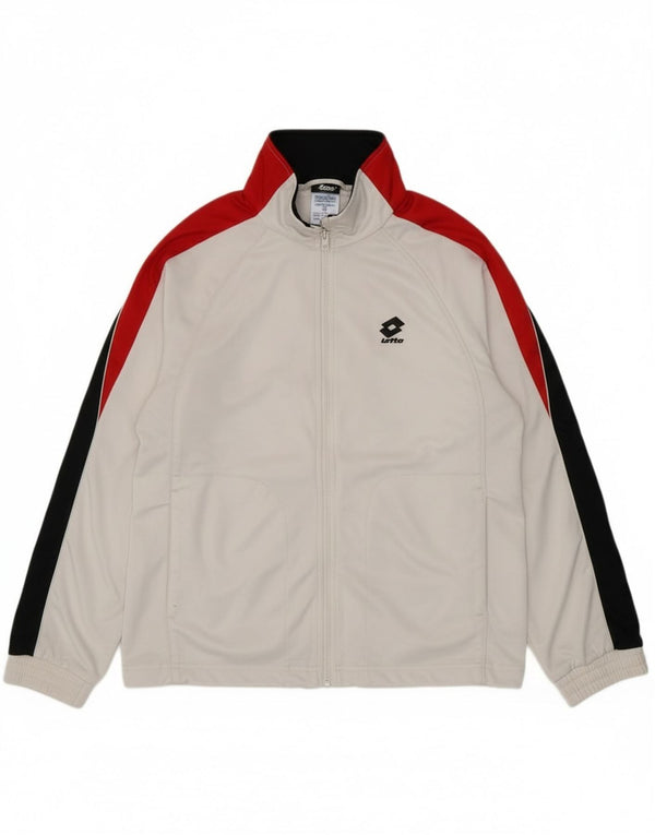 Lotto Mens Tracksuit Top Jacket Large White Colourblock Polyester