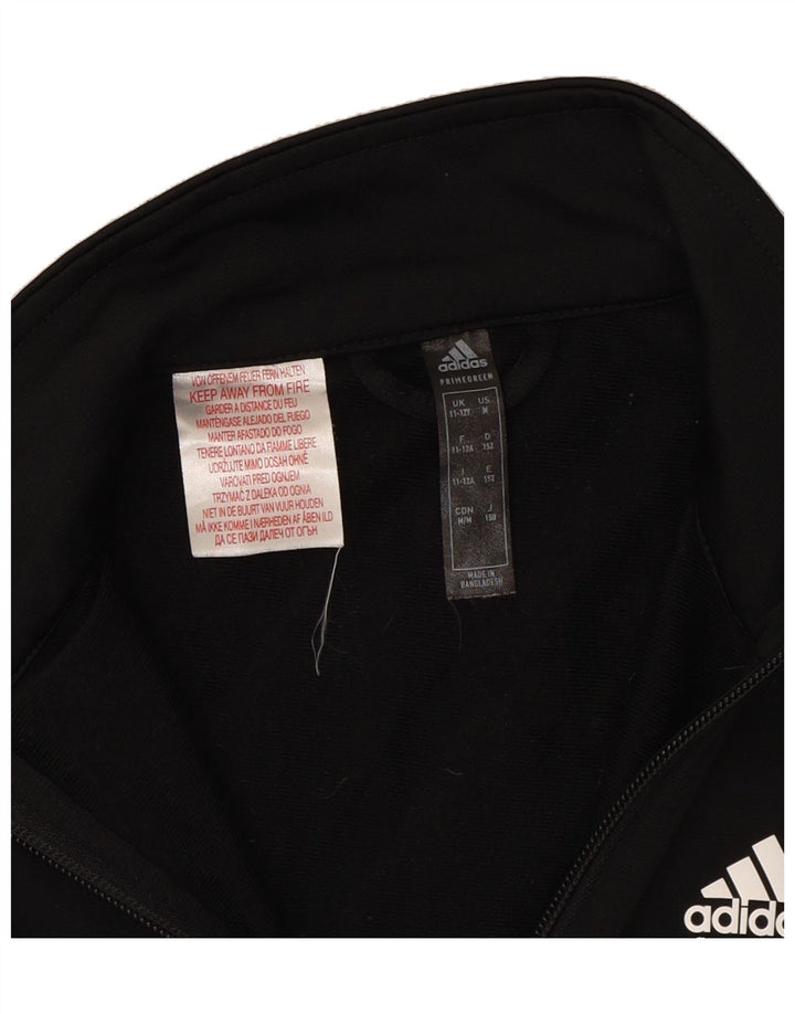 ADIDAS Boys Graphic Tracksuit Top Jacket 11-12 Years Black Polyester Vintage Adidas and Second-Hand Adidas from Messina Hembry 