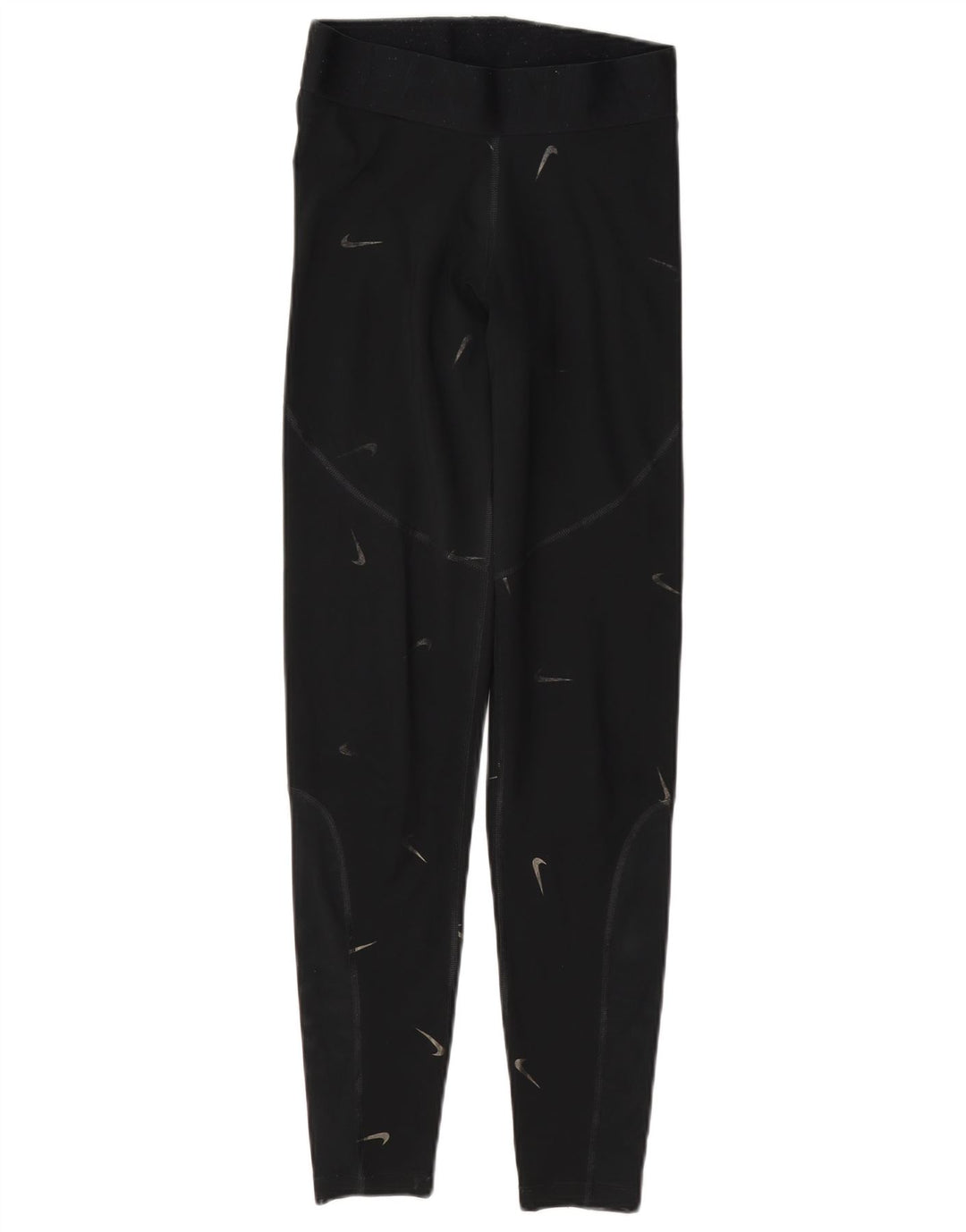 Nike Womens Graphic Leggings UK 10 Small Black Polyester