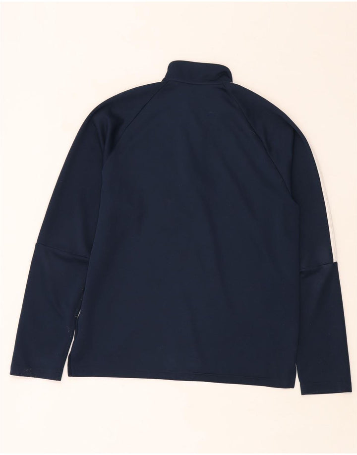 Adidas Mens Climalite Zip Neck Top Long Sleeve Large Navy Blue Polyester