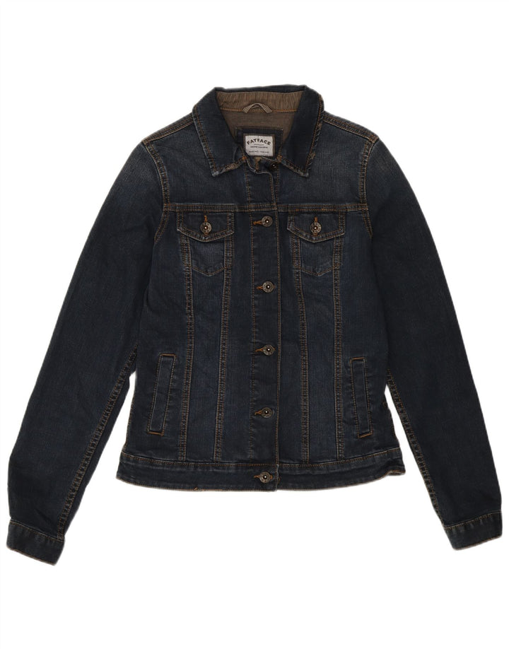 Fat Face Womens Denim Jacket UK 10 Small Navy Blue Cotton