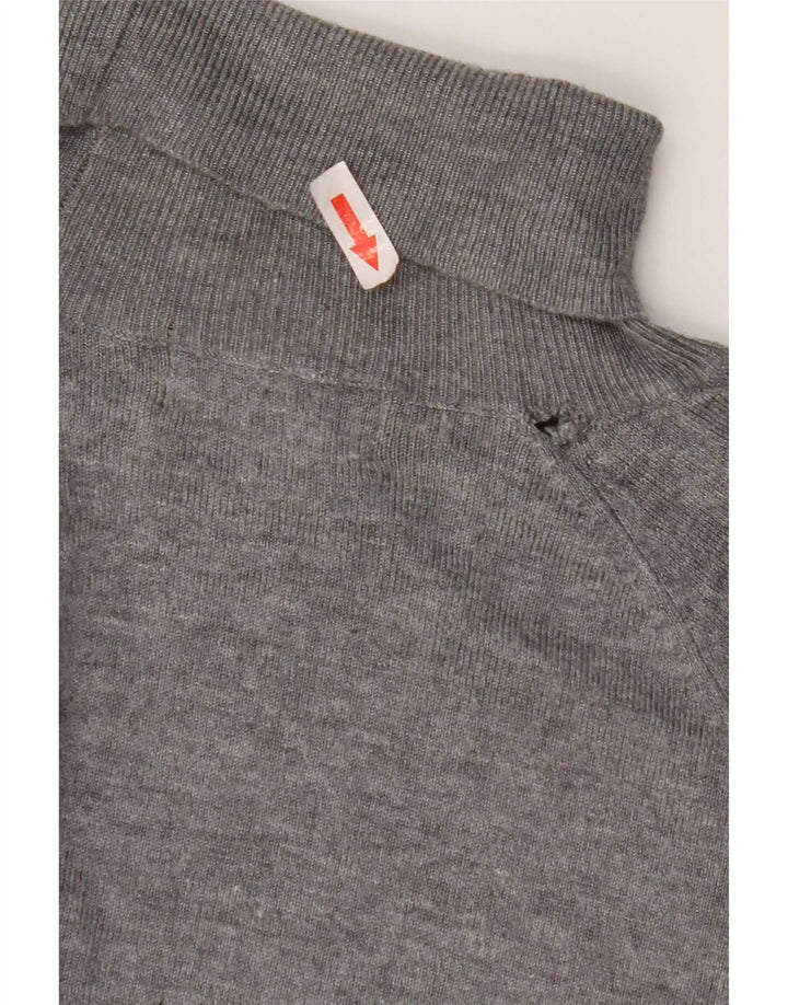 Zara Mens Roll Neck Jumper Sweater Medium Grey Viscose