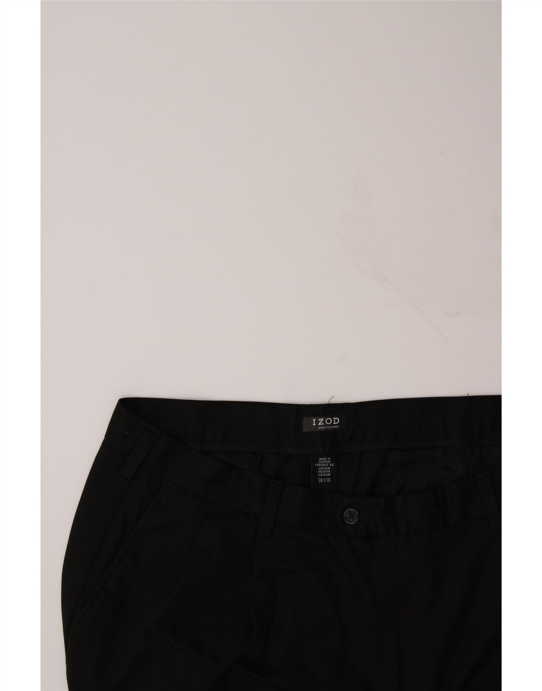 IZOD Mens Pegged Suit Trousers W38 L30 Black Polyester Vintage Izod and Second-Hand Izod from Messina Hembry 