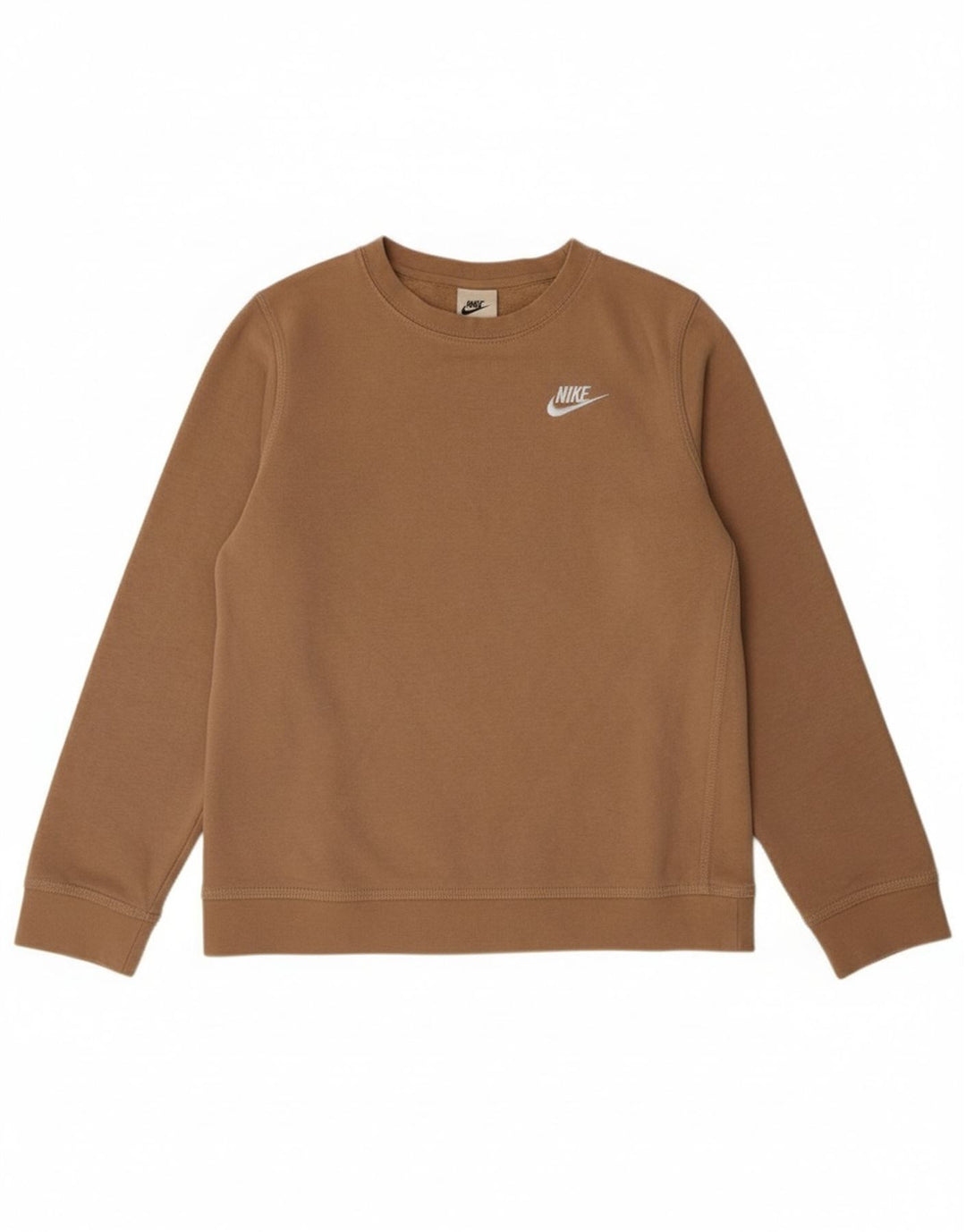 NIKE Boys Sweatshirt Jumper 12-13 Years Large  Brown Cotton