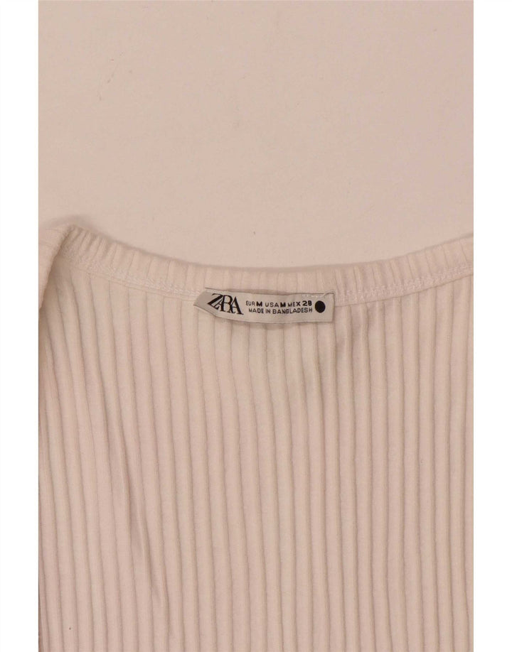 Zara Womens Vest Top UK 12 Medium Off White
