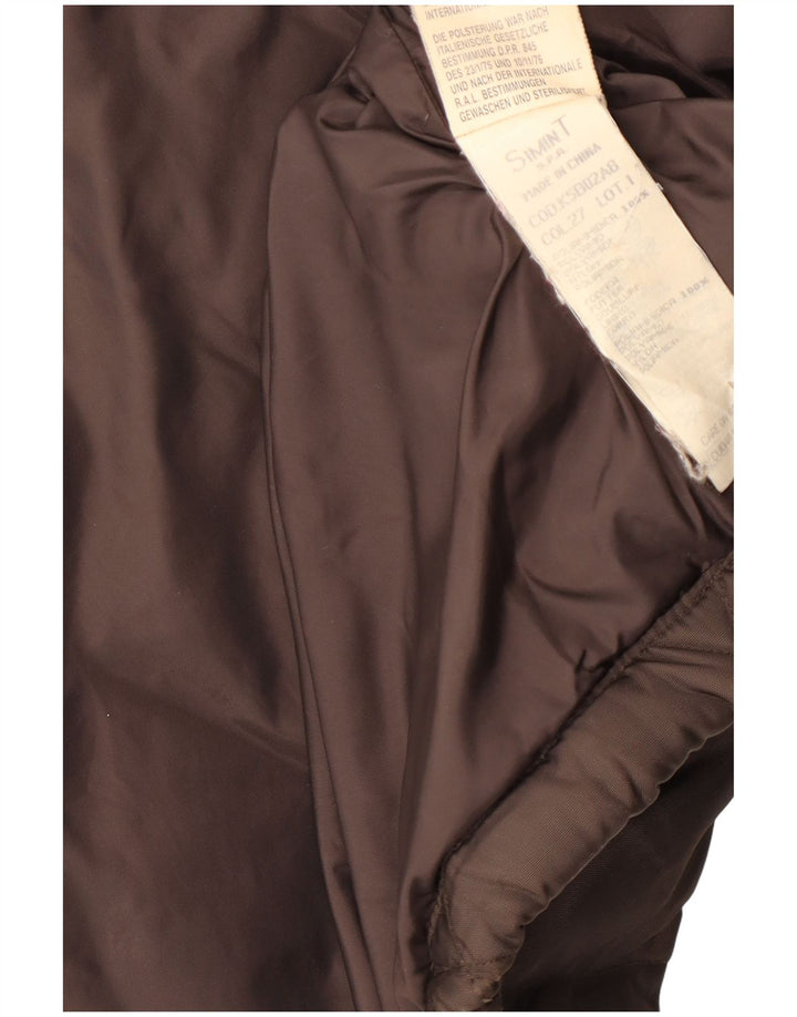 Armani Jeans Womens Padded Quilted Jacket UK 14 Large Brown Polyamide