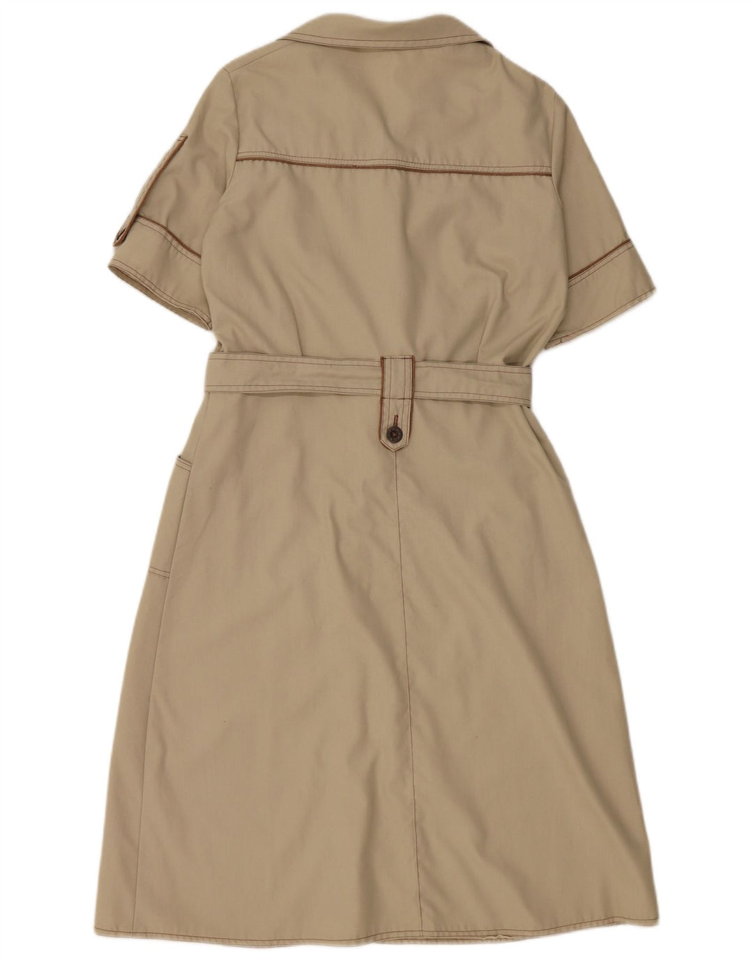 VINTAGE Womens Shirt Dress UK 12 Medium Grey